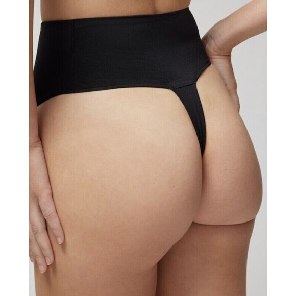 Soma Thong, Vanishing Tummy High Waist Thong Geometric Tile Blue Size Large - Picture 4 of 7